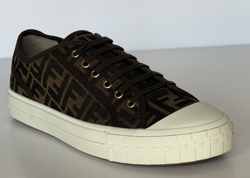Fendi Domino FF Jacquard Sneakers Brown Men 13 US (12 Fendi) IT 7E1553 NIB $770